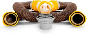 Camco 39667 Revolution 20' Sewer Hose Kit with Swivel Fittings and Wye Connector - Ready To Use Kit with Fittings, Hoses, and Storage Caps, Great For RVs with Separate Tank Valves