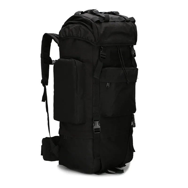 Camouflage 65L Water-Resistant Backpack for Hiking and Camping