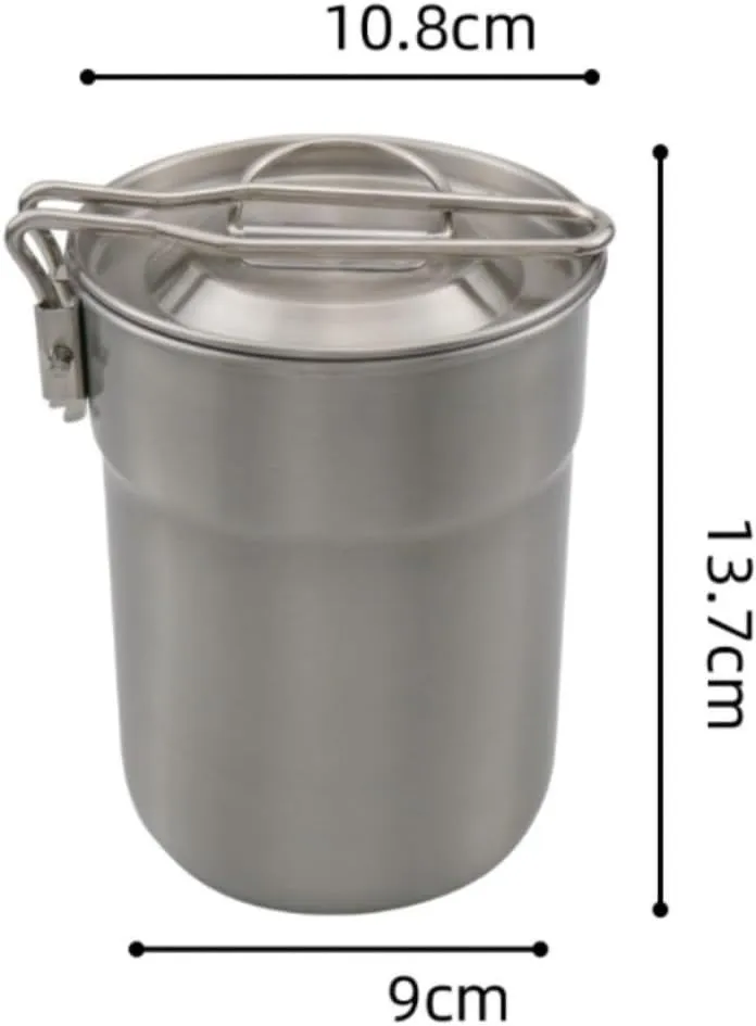 Camping Cookware, Outdoor Picnic Stubborn Stainless Steel Can Fold The Cooking Utensils Camping Cooking Pot Portable Stove
