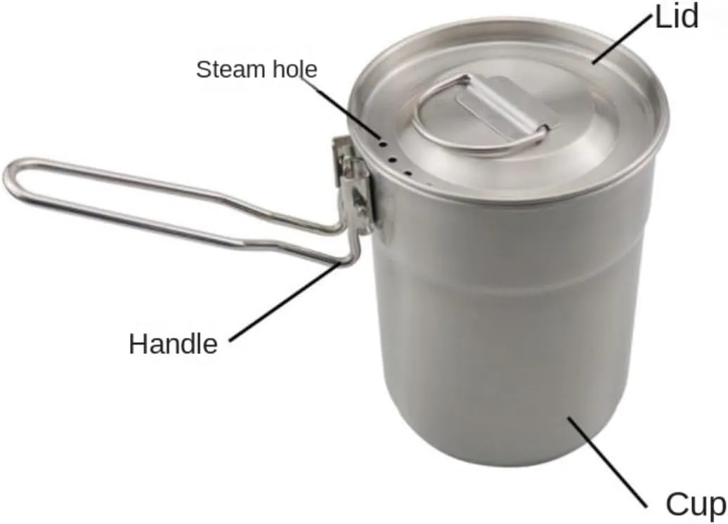 Camping Cookware, Outdoor Picnic Stubborn Stainless Steel Can Fold The Cooking Utensils Camping Cooking Pot Portable Stove