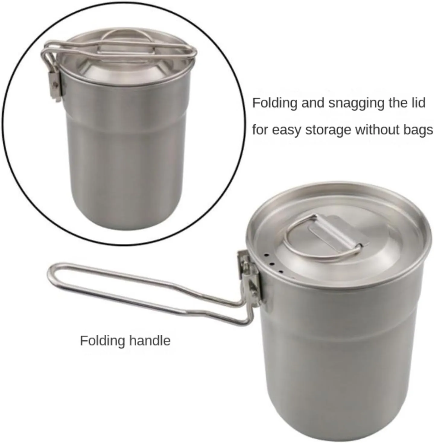 Camping Cookware, Outdoor Picnic Stubborn Stainless Steel Can Fold The Cooking Utensils Camping Cooking Pot Portable Stove