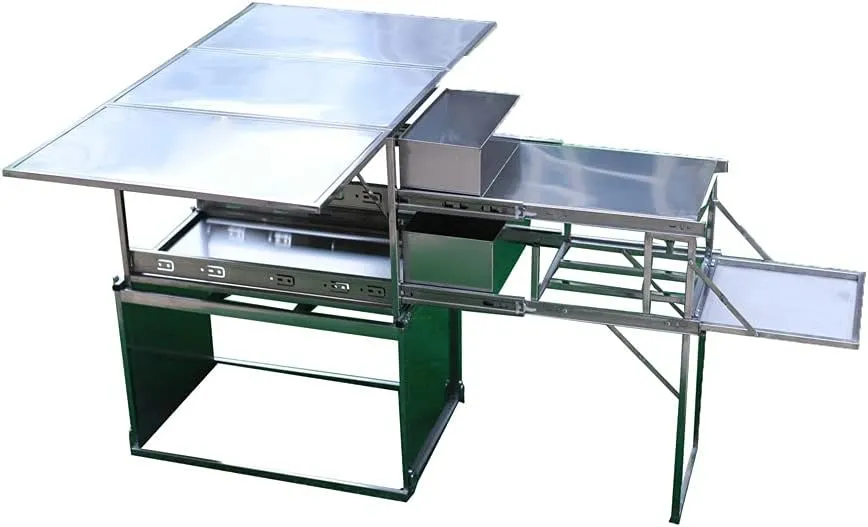 Camping Folding Table Car Mobile Kitchen Outdoor Camping Stove Portable Multi-Function Folding Table Self-Driving Tour Outdoor Equipment Easy to Carry for Outdoor Picnic Beach