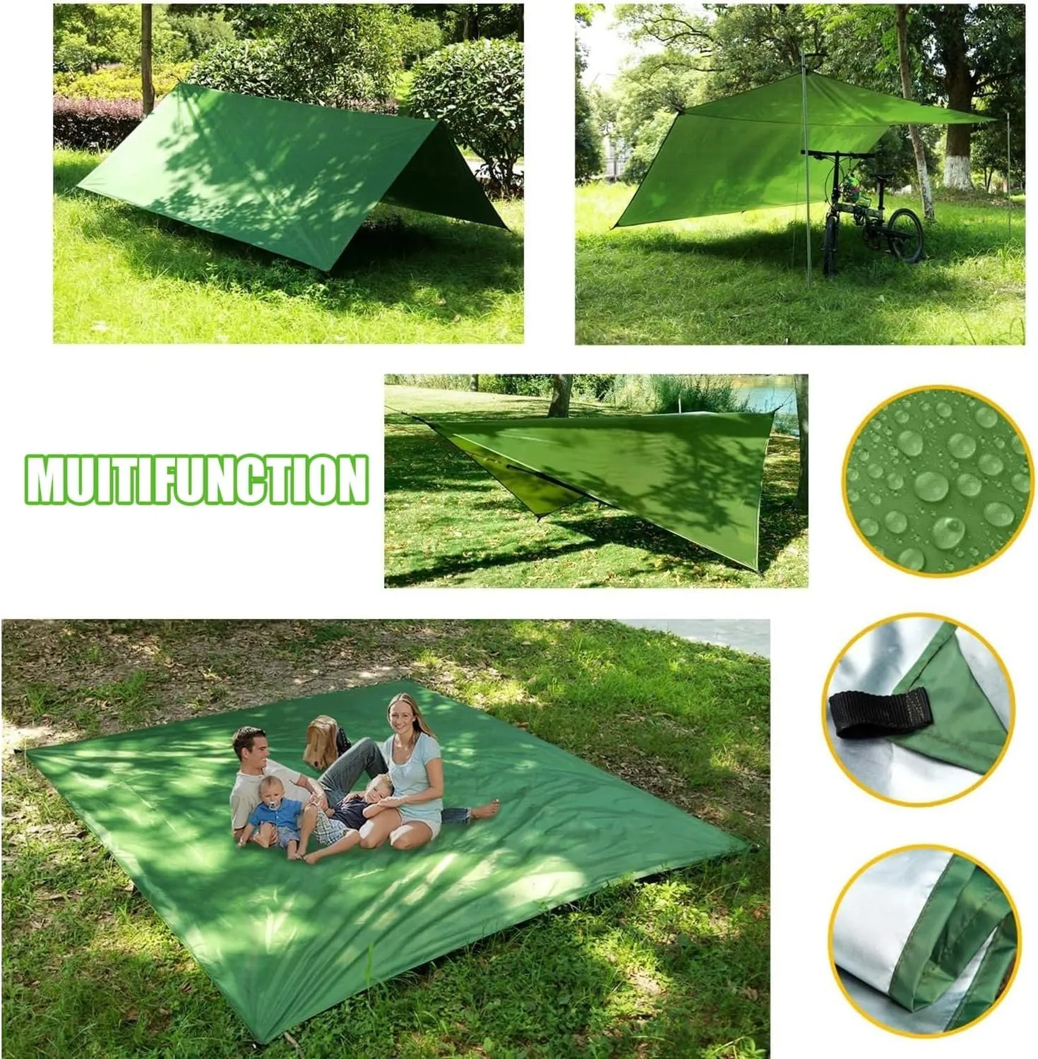 Camping Hammock Set Portable Single Hammock,Camping Hammock with Mosquito Net, Parachute Cloth Hammock for Camping, Backpacking Hikes, Outdoor Backyard (Color : C)