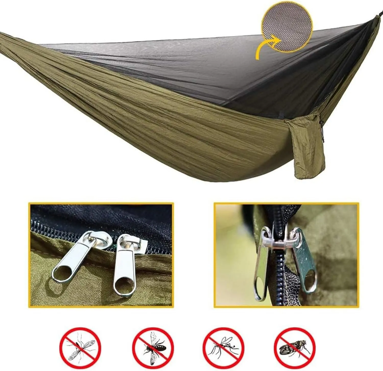Camping Hammock Set Portable Single Hammock,Camping Hammock with Mosquito Net, Parachute Cloth Hammock for Camping, Backpacking Hikes, Outdoor Backyard (Color : C)