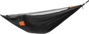 Camping Hammock with Mosquito Net,Single Hammock,Camping Hammock Lightweight, Nylon Camping Bed Net Swing 280x140cm (Black   Orange)