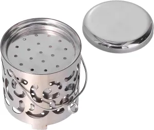 Camping Heating Cover, Stainless Steel Camping Stove Portable Camping Heater Cover Outdoor Mini Warmer Picnic Hand Warmer Cover Warming Stove Cover Heater Adaptor