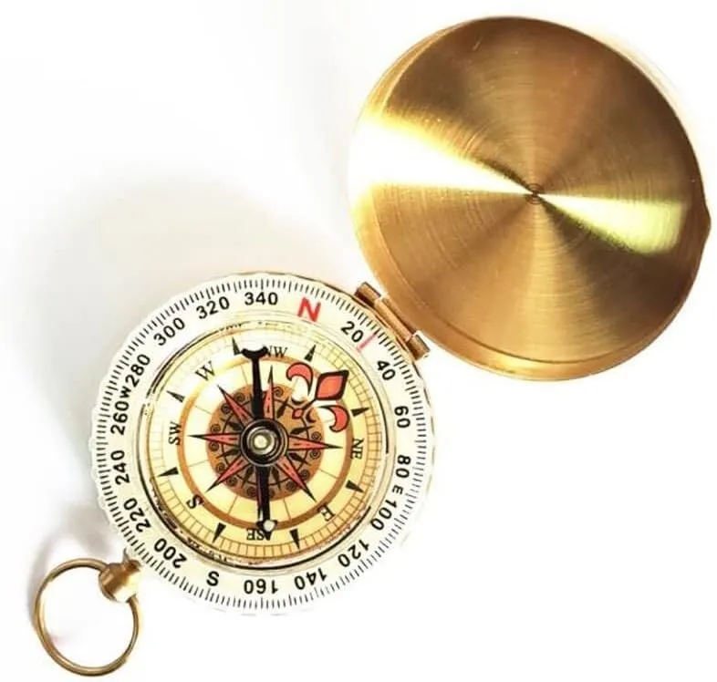 Camping Hiking Pocket Brass Gold Compass Portable Compass to Navigate Outdoor Activities