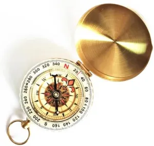Camping Hiking Pocket Brass Gold Compass Portable Compass to Navigate Outdoor Activities