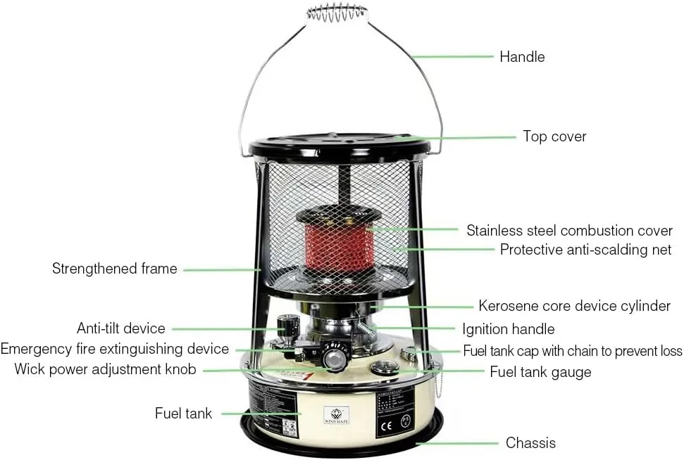Camping Kerosene Oil Heater Multifunctional Kerosene Stove Adjustable Kerosene