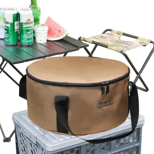 Camping Pot Storage, Portable Oxford Storage Case | Compact Bucket Organizer with Smooth Zippers, Multifunctional Cookware Carrier with Reinforced Base for Hiking Trips, Portable Camp Use Outdoor