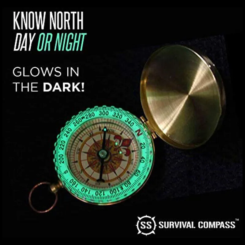 Camping Survival Compass Glow in the Dark Military Compass Survival Gear UK