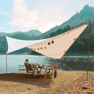 Camping Tarp 10x13FT with Poles, Hammock Rain Fly, Waterproof and Ultralight Survival Tent Tarp for Outdoors, Camping, Hiking, Picnic, Backpacking