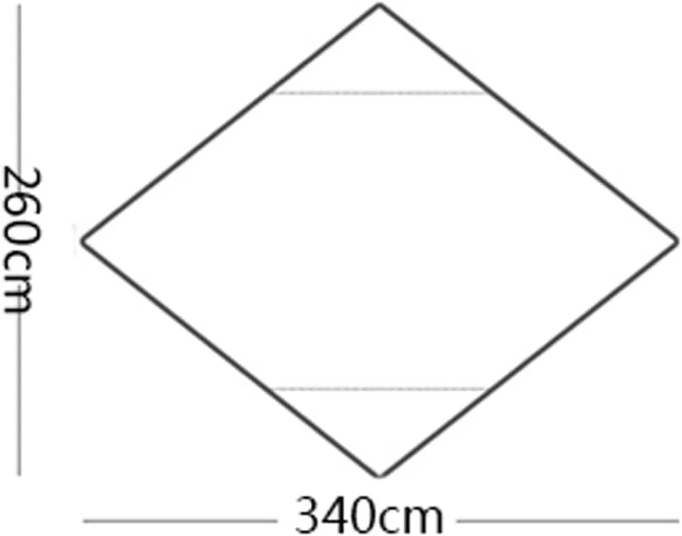 Camping Tarp,Rhombus Waterproof Tarp Tent Shade Outdoor Camping Hammock Garden Silver Coated Awning Canopy Sunshade Ultralight 340 * 260cm (Color : Black, Size : 340 * 260cm)