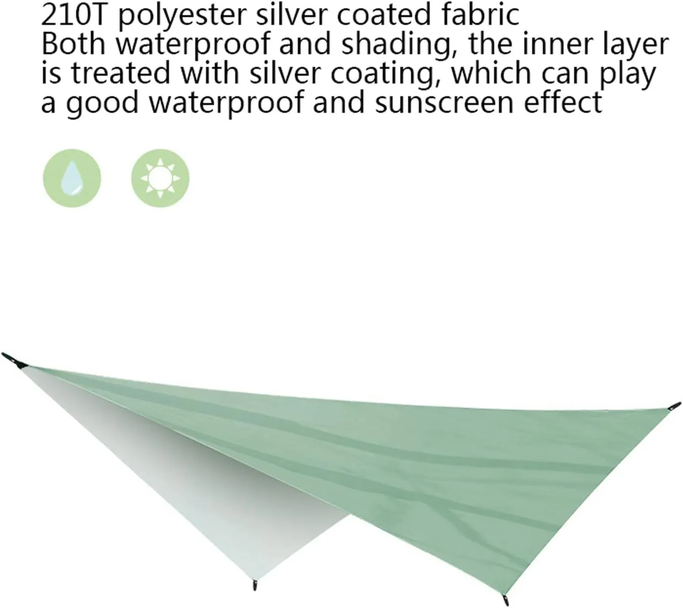 Camping Tarp,Rhombus Waterproof Tarp Tent Shade Outdoor Camping Hammock Garden Silver Coated Awning Canopy Sunshade Ultralight 340 * 260cm (Color : Black, Size : 340 * 260cm)