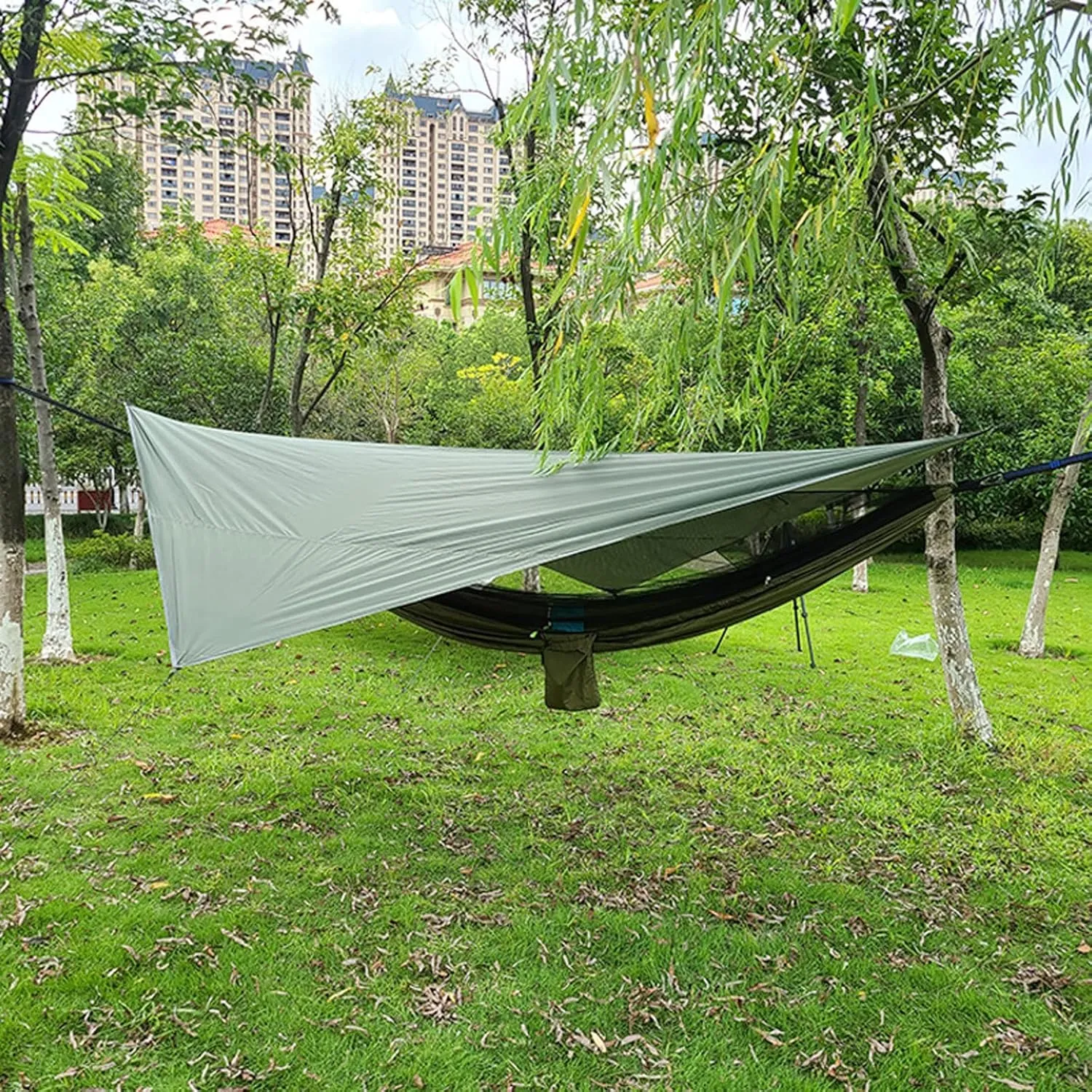 Camping Tarp,Rhombus Waterproof Tarp Tent Shade Outdoor Camping Hammock Garden Silver Coated Awning Canopy Sunshade Ultralight 340 * 260cm (Color : Black, Size : 340 * 260cm)