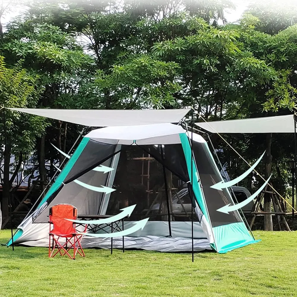 Camping Tent 5-8 Person Pop Up Tent with Double Zipped Door and Carry Bag Instant Family Tent for Outdoor Camping Fishing Barbecue