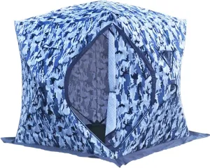 Camping Tent Ice Fishing Tent Winter Warm Tent 3-Season Windproof for Outdoor Camping Hiking Travel Climbing and Fishing Quick Setup 4-Person Triangle Canvas Teepee