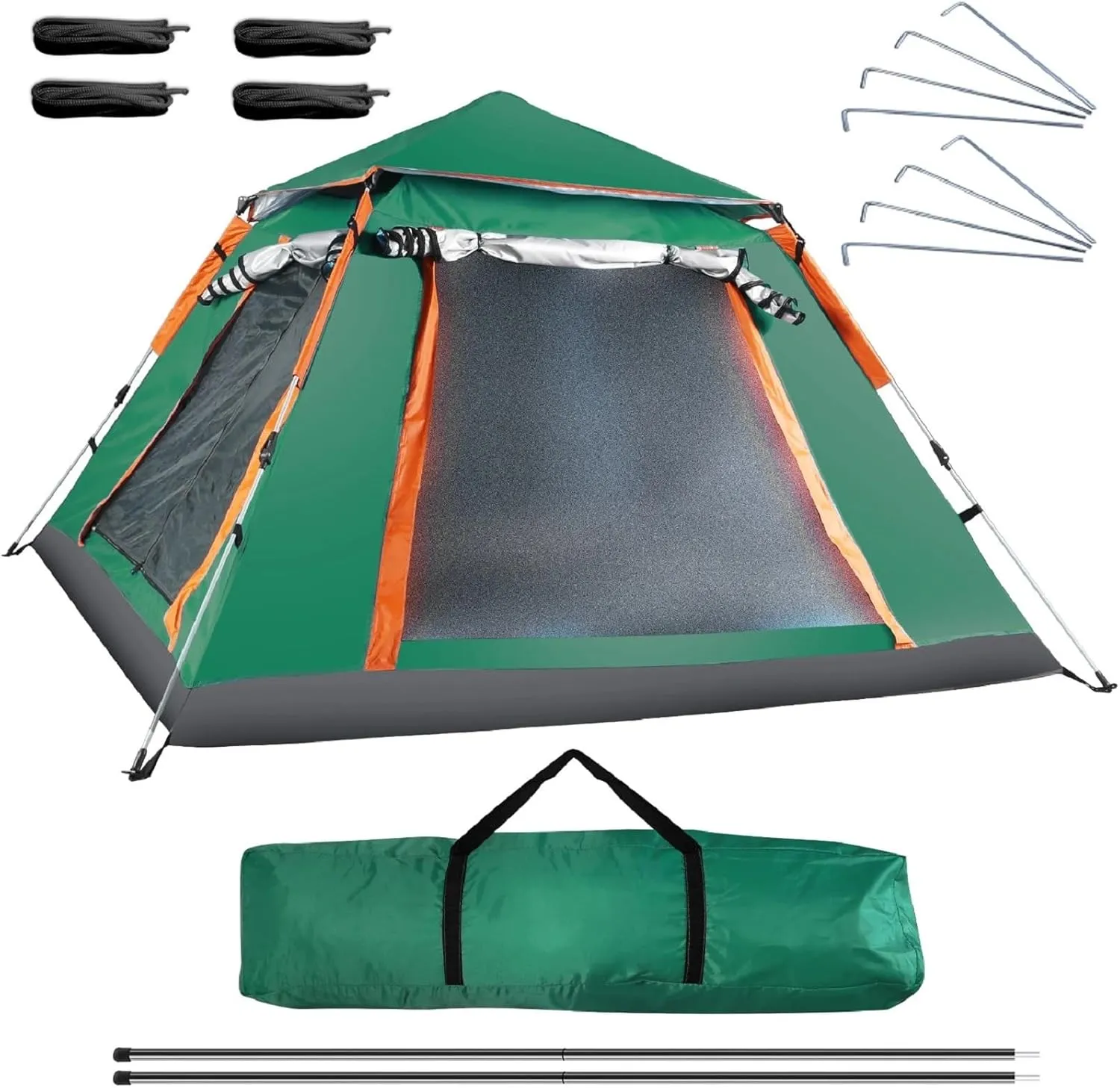 Camping Tent,4-5 Person Camping Tent Outdoor Foldable Waterproof Tent with 2 Mosquito Nets Windows Carrying Bag for Hiking Climbing Adventure Fishing