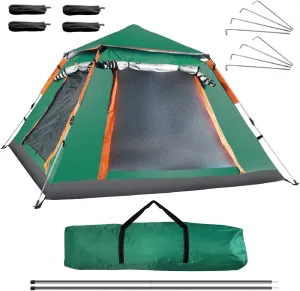 Camping Tent,4-5 Person Camping Tent Outdoor Foldable Waterproof Tent with 2 Mosquito Nets Windows Carrying Bag for Hiking Climbing Adventure Fishing