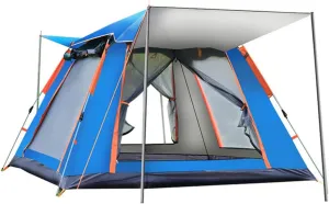 Camping Tents, 5-6 Person Outdoor Automatic Quick Open Tent Waterproof Camping Tent Family Outdoor Instant Setup Tent with Carring Bag (Color : Blue, Size : 240 * 240 * 154cm)
