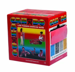 Cando W58512 Low Powder Exercise Band, 50 yd Length, Red, Light