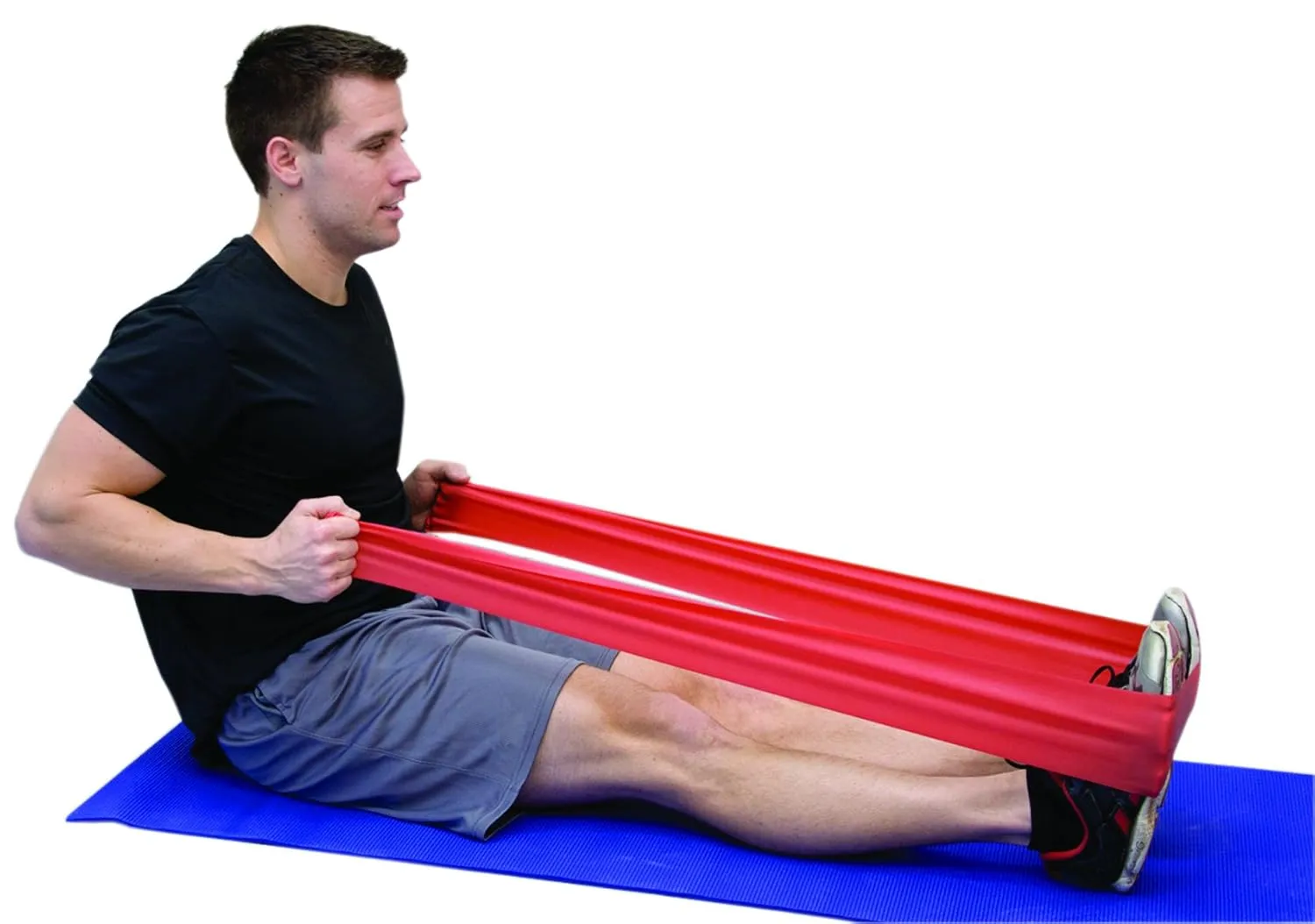 Cando W58512 Low Powder Exercise Band, 50 yd Length, Red, Light