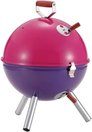 CAPTAIN STAG Multi Mini BBQ Stove - Charcoal Portable Grill - Pink Iron Finish - Free Standing - Outdoor Use