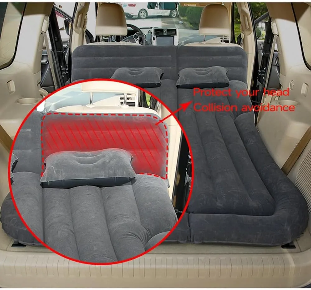 Car Inflatable Mattress for Jeep Compass 2007-2012 2013 2014 2015 2016 2017 Portable Car Air Bed Rear Trunk Camping Bed Back Seat Air Mattress Folding Air Bed Cushion,Black