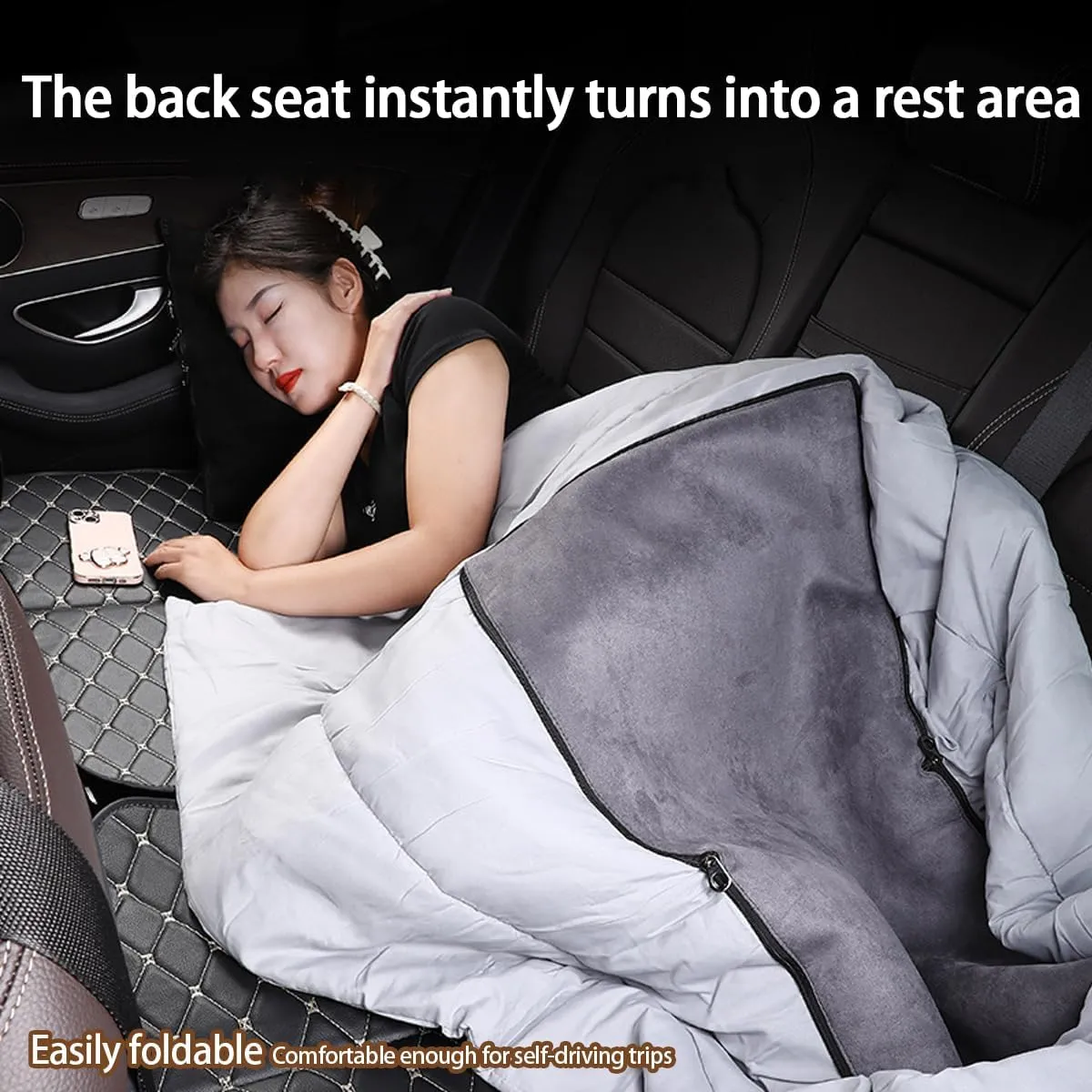 Car Rear Sleeping Mat for Jeep Compass 2007-2011 2012 2013 2014 2015 2016 2017 Portable Back Seat Folding Bed Waterproof and Moisture-Proof Mattress Long Trip Lounge Pad,Black-S[128 * 80cm]