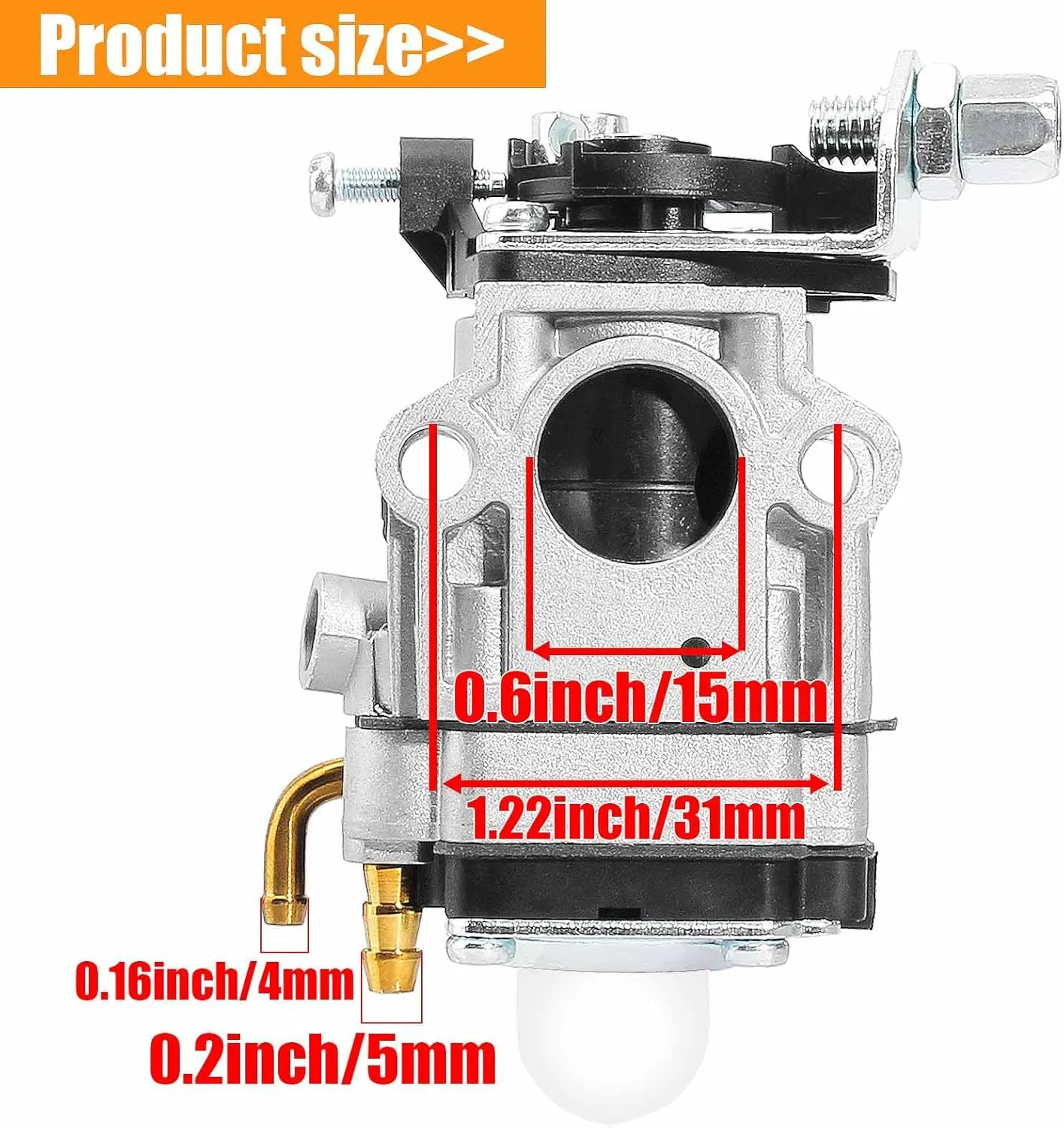 Carburetor for 33cc 40cc 43cc 47cc 49cc 50cc 52cc Dirt Bike Mini Pocket Rocket Kids Bike 2-Stroke Engine Scooter ATV Quad Chopper Moped Go Kart Motorcycle Go Ped Kragen Redmax Shindaiwa Tanaka