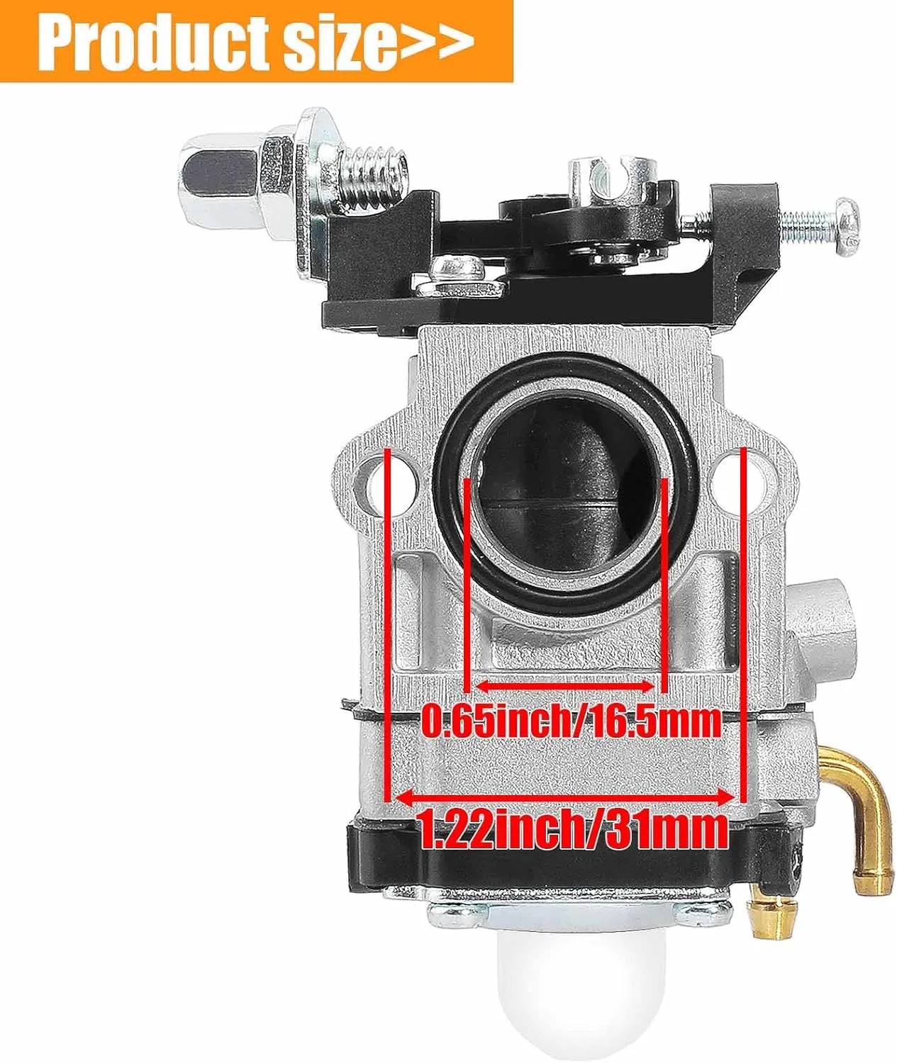 Carburetor for 33cc 40cc 43cc 47cc 49cc 50cc 52cc Dirt Bike Mini Pocket Rocket Kids Bike 2-Stroke Engine Scooter ATV Quad Chopper Moped Go Kart Motorcycle Go Ped Kragen Redmax Shindaiwa Tanaka