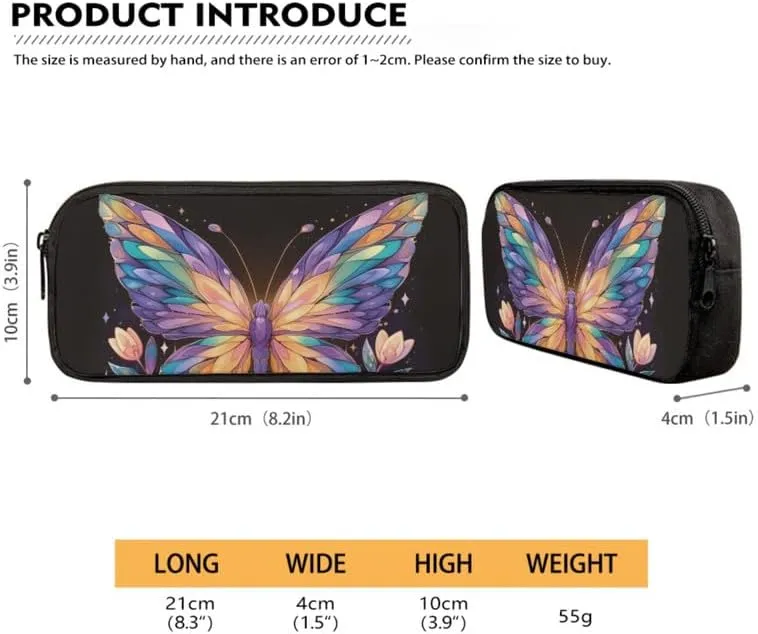 Cartoon Butterfly Floral Print Students School Backpacks with Lunch Box Pencil Case Bags Colorful Geometry Butterflies Travel Daypack Bookbag Set for Student