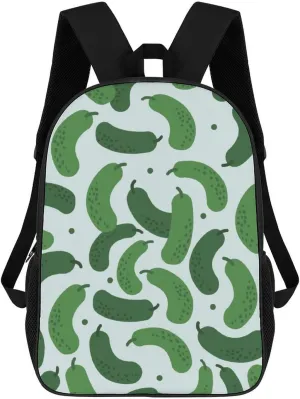 Cartoon Cucumber Pattern Backpack for Worker Business Hiking Travel Bag Shoulders Bag