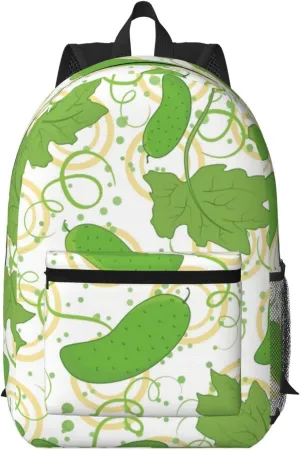 Cartoon Cucumber Pattern Backpack for Worker Business Hiking Travel Shoulders Bag Fashion Backpack