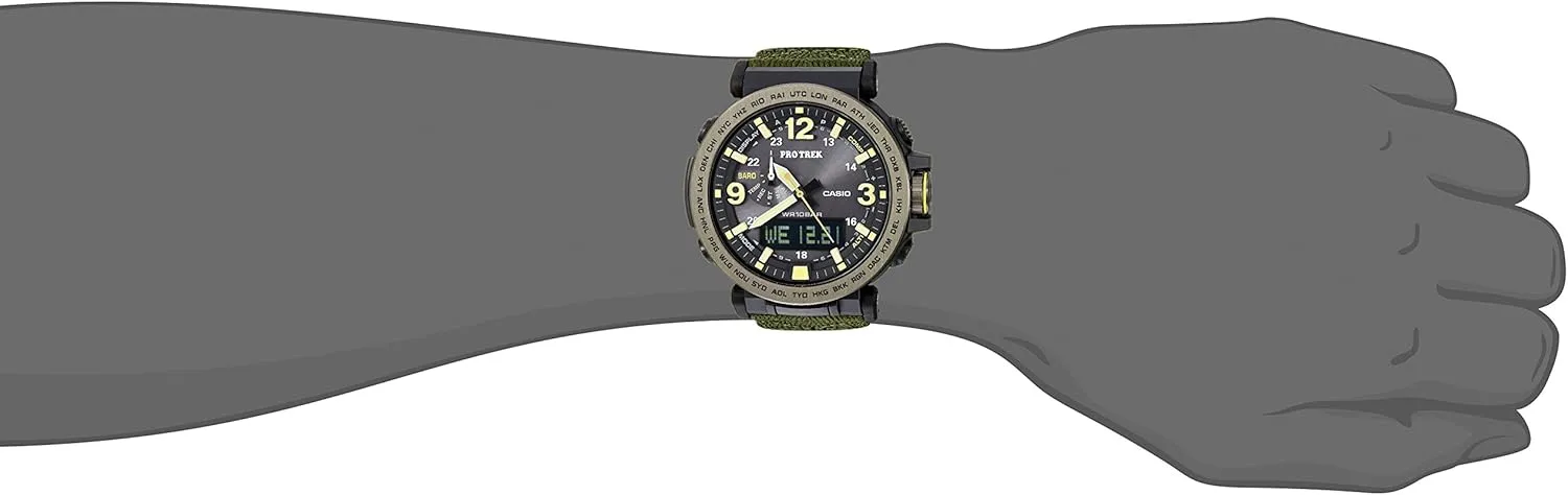Casio PRG600 Series | Pro Trek | 100M WR | 1/100 SEC Stop Watch | Compass/Alt/Baro-Thermo | Tough Solar Power/Atomic Timekeeping | 1-100 SEC Stopwatch | Countdown Timer | World Time
