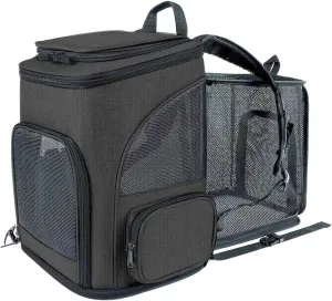 Cat Bag Portable cat Backpack Expandable Large Capacity pet Backpack Foldable Small and Medium-Sized Dog cat Travel Bag(Black)