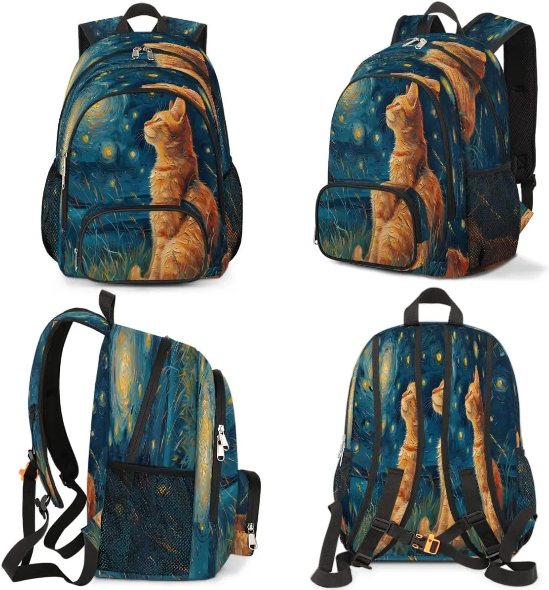 Cat Themed Backpack for Women Men Laptop Backpack Work Bag Travel Hiking Camping Casual Daypack