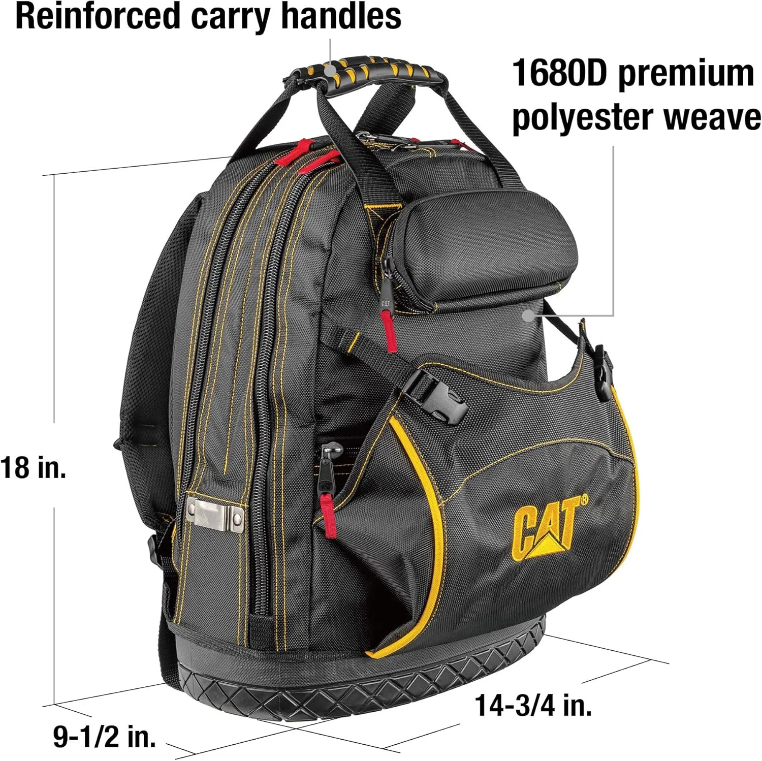 Caterpillar Cat 18" Pro Tool Backpack, Black