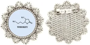 Checal Structure Alcoholic Diet Water Silver Flower Brooch Hook Pin Breastpin