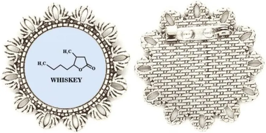 Checal Structure Alcoholic Diet Water Silver Flower Brooch Hook Pin Breastpin