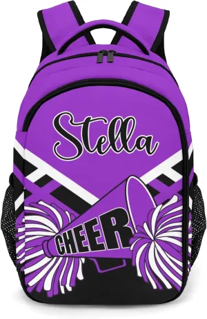 Cheerleaders Cheer Purple School Backpack Laptop Bag for Man Woman Gift