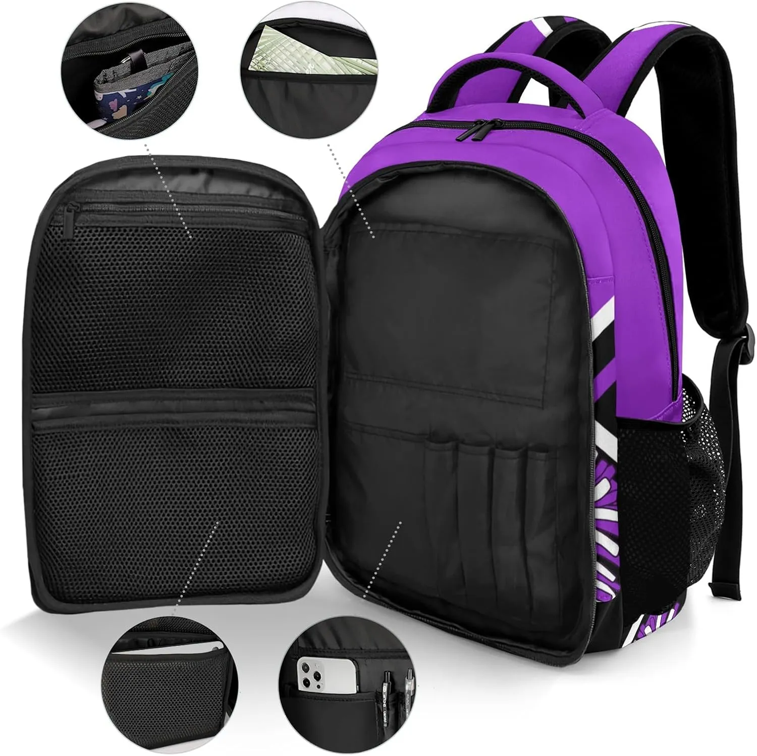 Cheerleaders Cheer Purple School Backpack Laptop Bag for Man Woman Gift