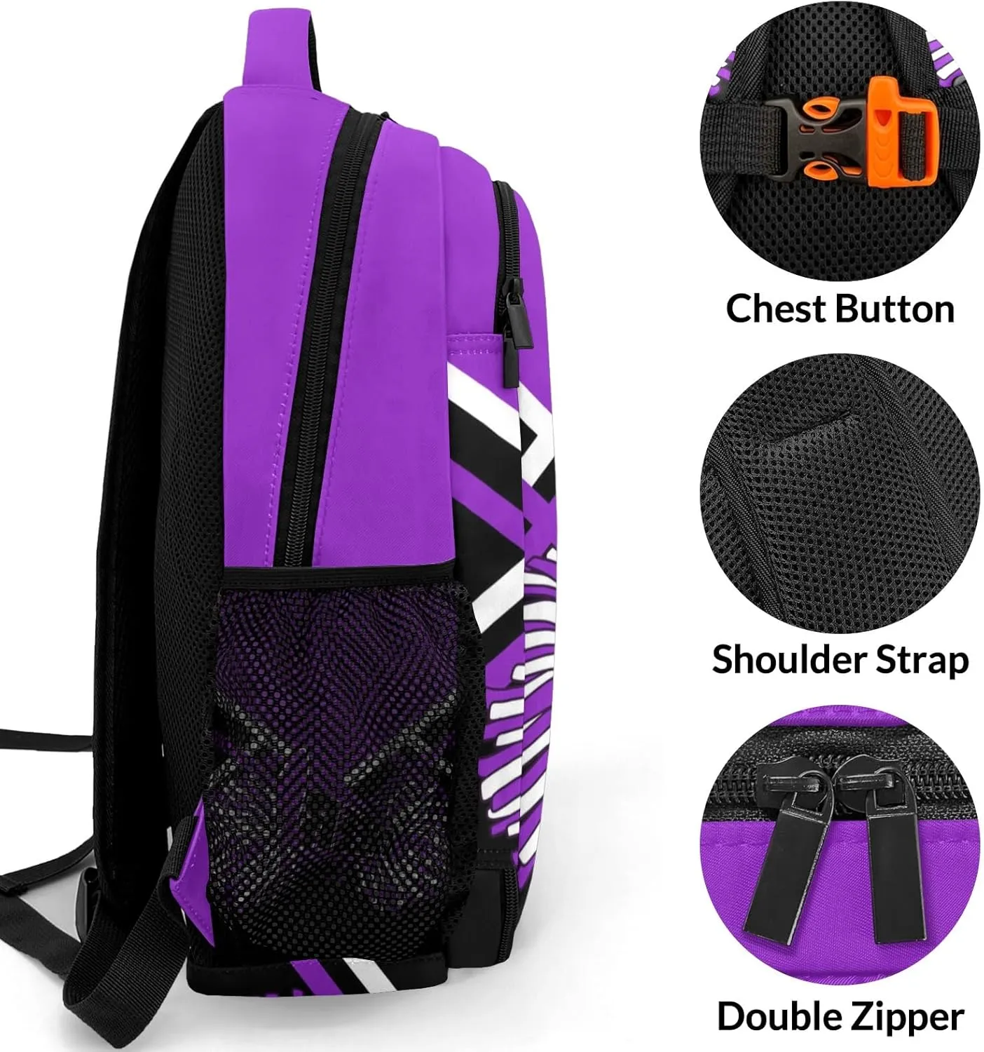 Cheerleaders Cheer Purple School Backpack Laptop Bag for Man Woman Gift