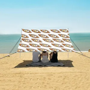 Cheese Egg Beach Canopy Tent Anti-UV & Wind Resistant, Cuisine Camping Sun Shelter Easy Setup Portable,Outdoor Shade Tents with Sandbags,Sand Shovels,Ground Pegs & Stability Poles