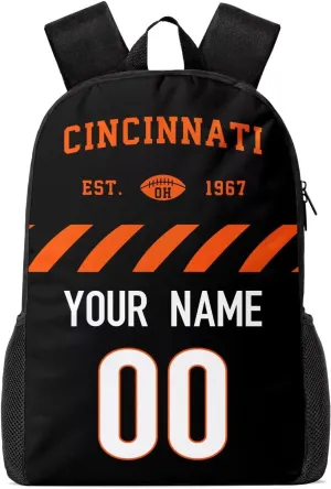 Cincinnati Custom Backpack High Capacity,Laptop Bag Travel Bag,Add Personalized Name And Number£¬Gifts For Football Fans