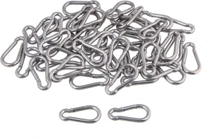CNBTR Spring Snap Hook M4 40mm 304 Quick Link Ring Stainless Steel Multifunctional Pack of 50