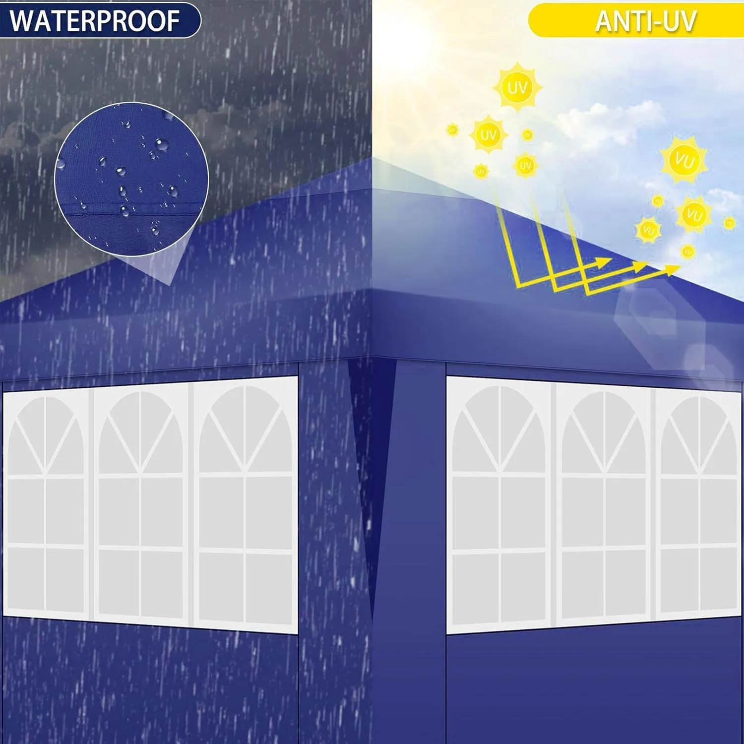 COBIZI 10x20 Pop Up Canopy Tent with Removable Sidewalls Waterproof Commercial Instant Shelter Outdoor Gazebo Party Tent Protable Canopy Tents for Parties with Carry Bag (Navy Blue, 10'x20')