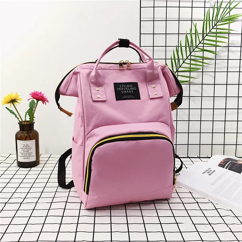 Color Contrast Mummy Large Capacity Mom Backpacks