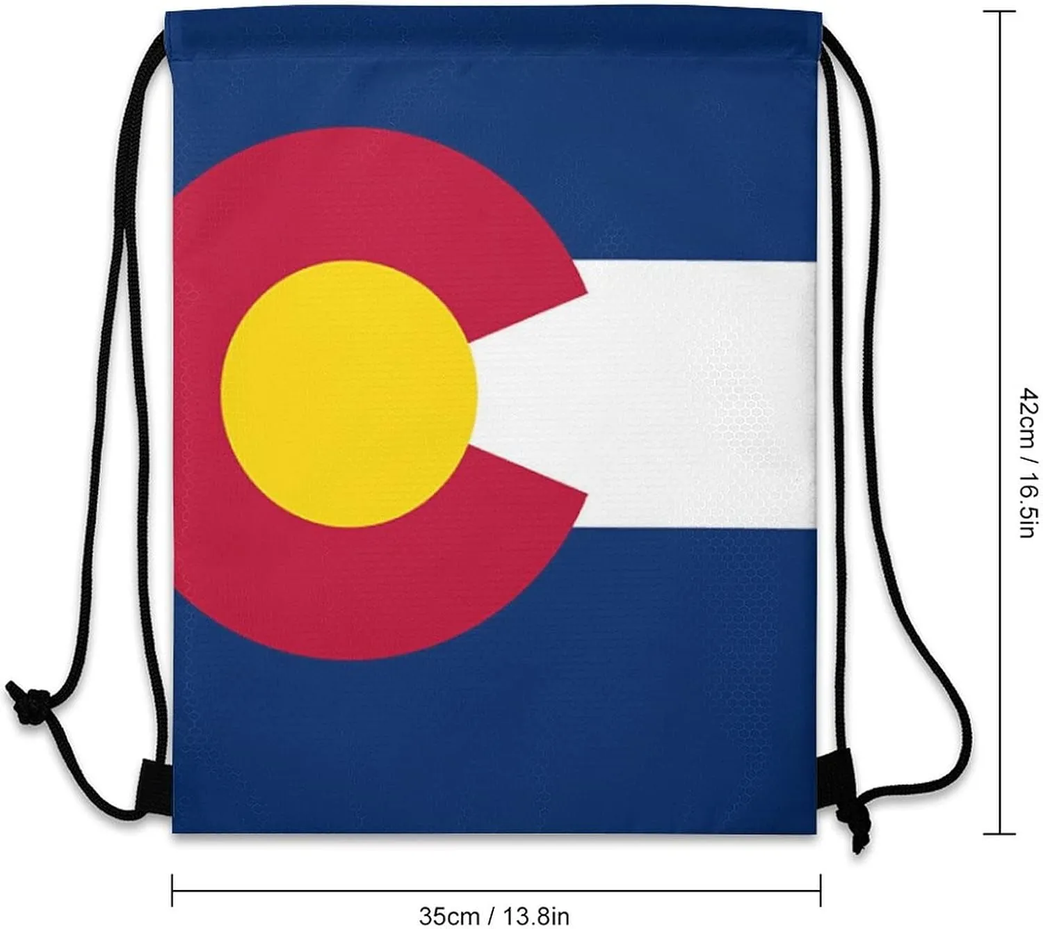 Colorado State Flag Drawstring Backpack Sports Gym Sackpack Water Resistant String Bag for Women Men