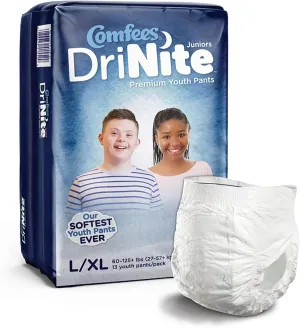 Comfees DriNite Juniors Youth Youth Absorbent Underwear Large / X-Large 60 to 125 lbs. CMF-YLXL, 13 Ct